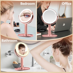 MIYADIVA Makeup Mirror in a lifestyle setting with makeup products