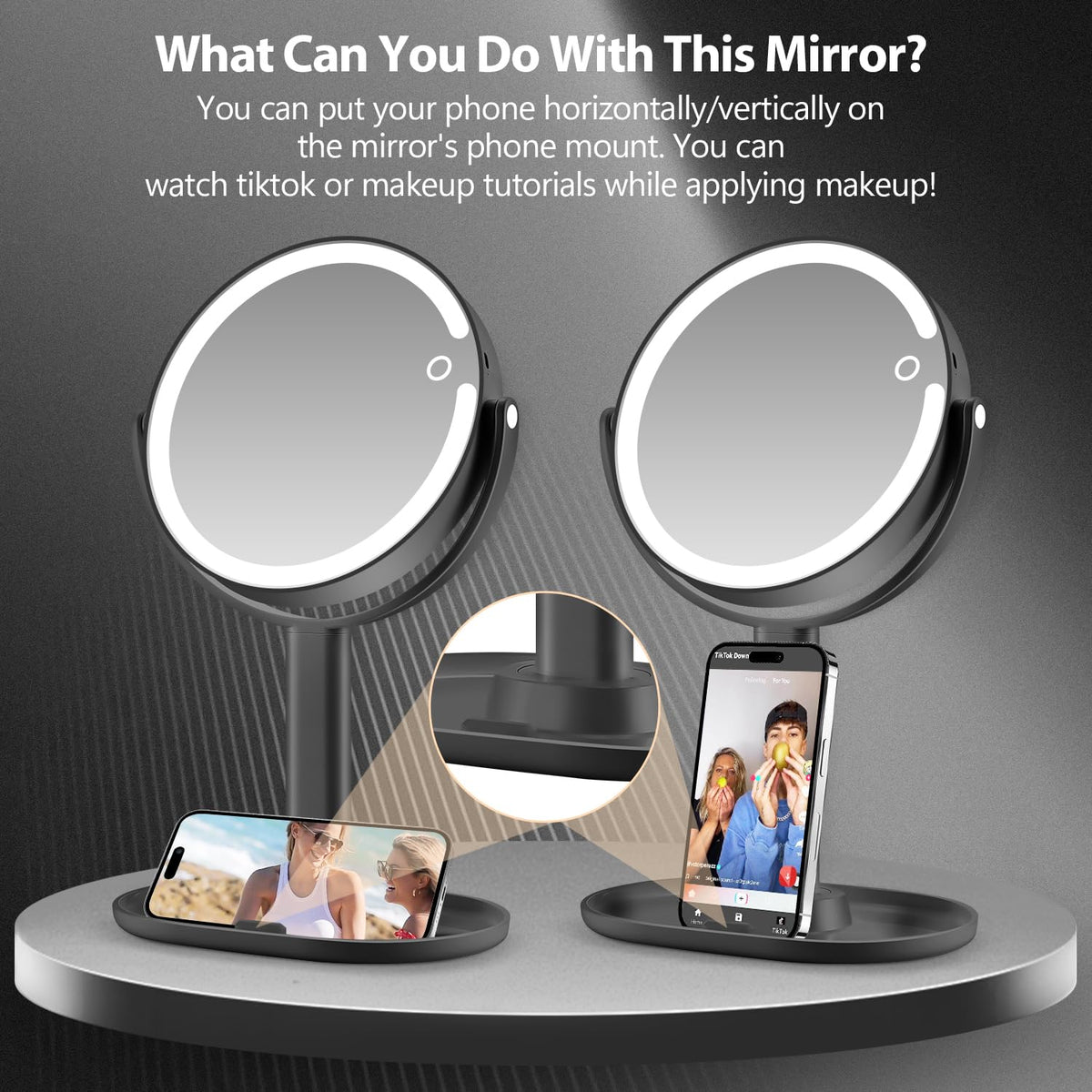 MIYADIVA Makeup Mirror in use for makeup application