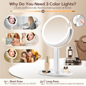 MIYADIVA Makeup Mirror showing 1X and 30X sides