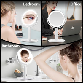 MIYADIVA Makeup Mirror showing 3 colour light options