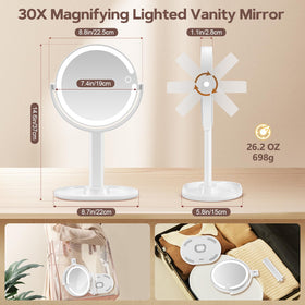 MIYADIVA Makeup Mirror side view showing light settings
