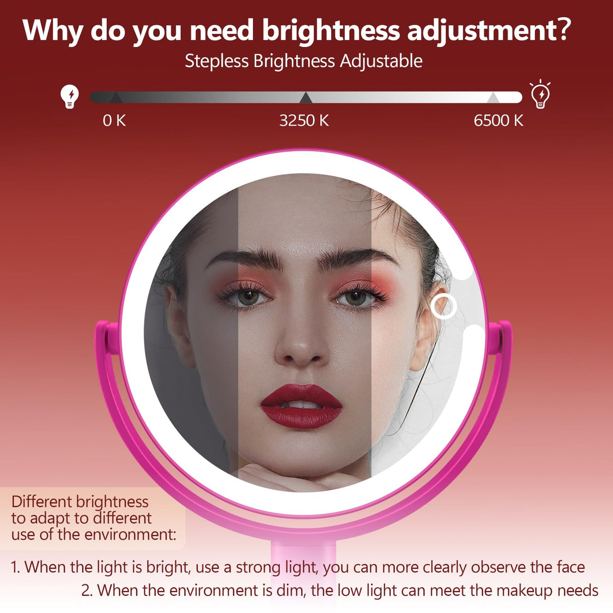MIYADIVA Makeup Mirror with phone holder feature