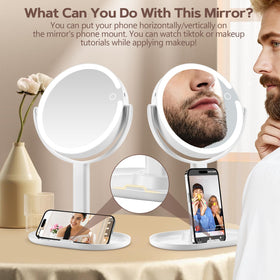 MIYADIVA Makeup Mirror with phone holder feature