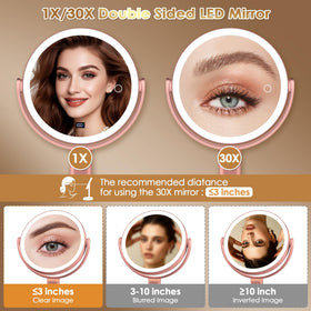 MIYADIVA Travel Makeup Mirror side view showing 1X side
