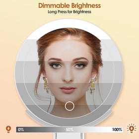 MIYADIVA Travel Makeup Mirror with 360° adjustable handle