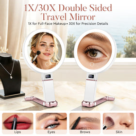 MIYADIVA Travel Makeup Mirror with smart digital display