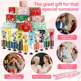 MIYUELENI hand cream set displayed with floral background