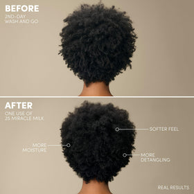 Mizani 25 Miracle Milk Leave-in Conditioner on a bathroom counter