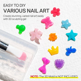 MIZHSE 12 Colors 3D Nail Gel Set packaging display