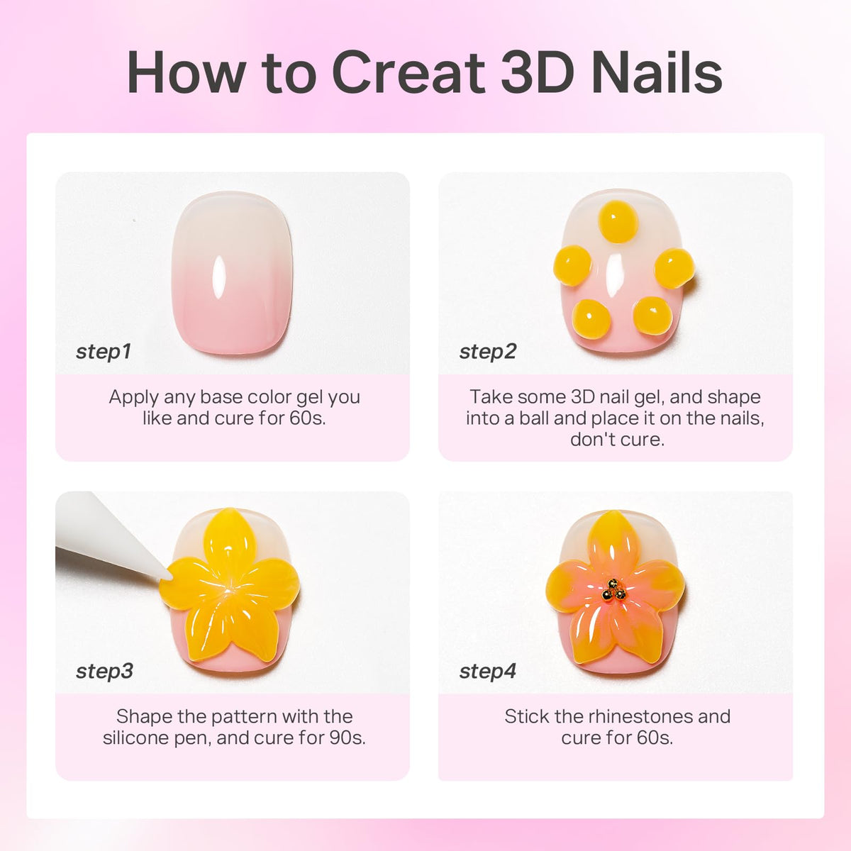 MIZHSE 12 Colors 3D Nail Gel Set with application tools