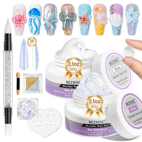 MIZHSE 2PCS Solid Builder Gel Nail Art Kit packaging front view