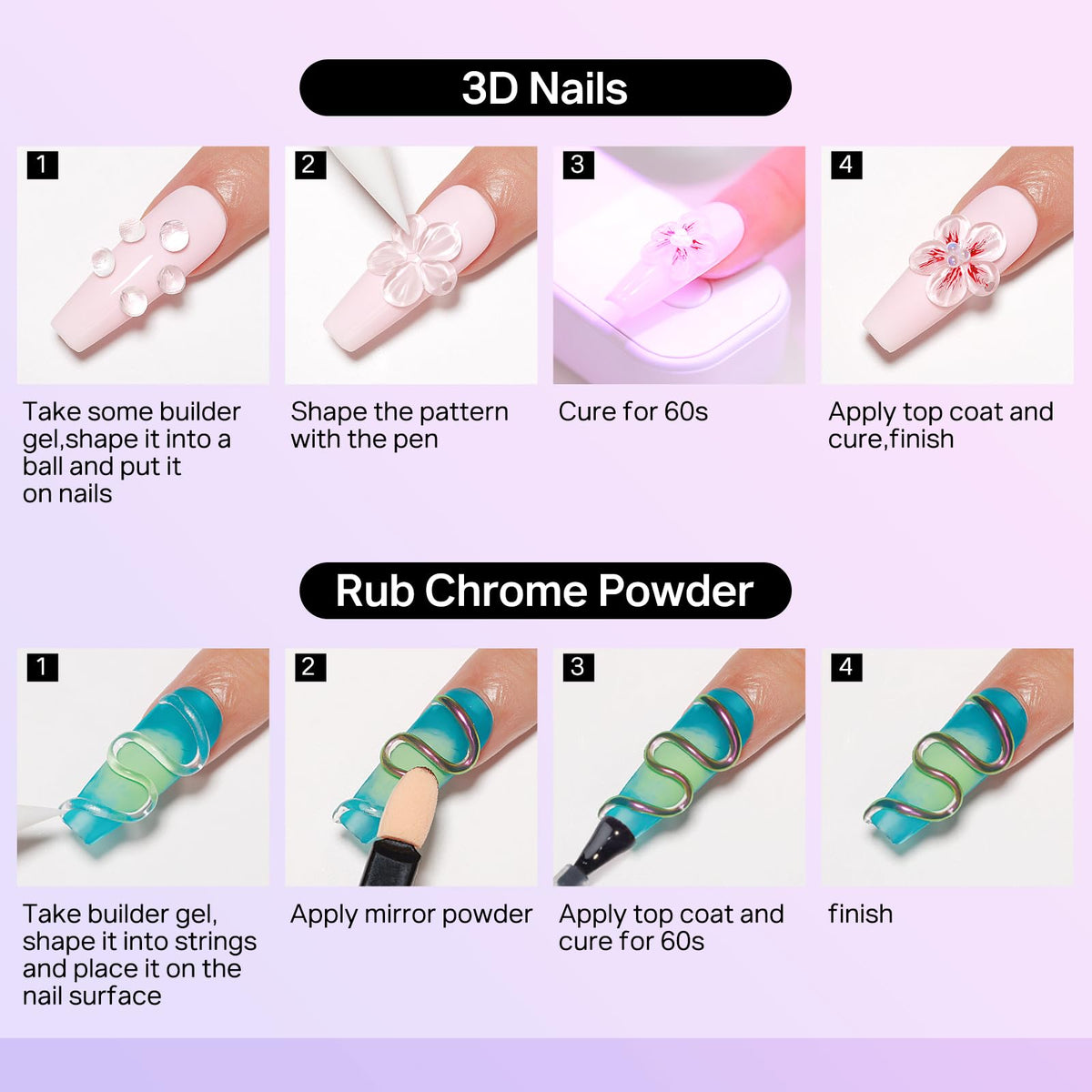 MIZHSE 30g 3D Gel Nail Art Clear Sculpting Gel in a nail art setup