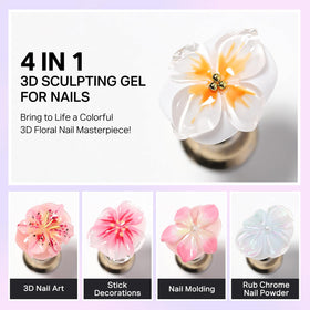 MIZHSE 30g 3D Gel Nail Art Clear Sculpting Gel in use for nail art