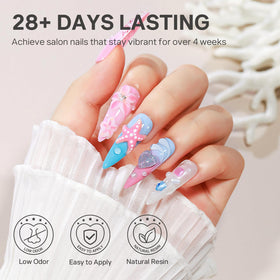MIZHSE 30g 3D Gel Nail Art Clear Sculpting Gel with flowers and bows