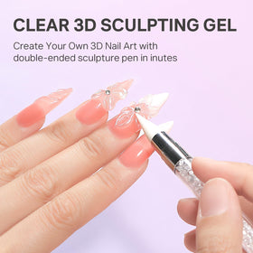 MIZHSE 30g 3D Gel Nail Art Clear Sculpting Gel with included tool