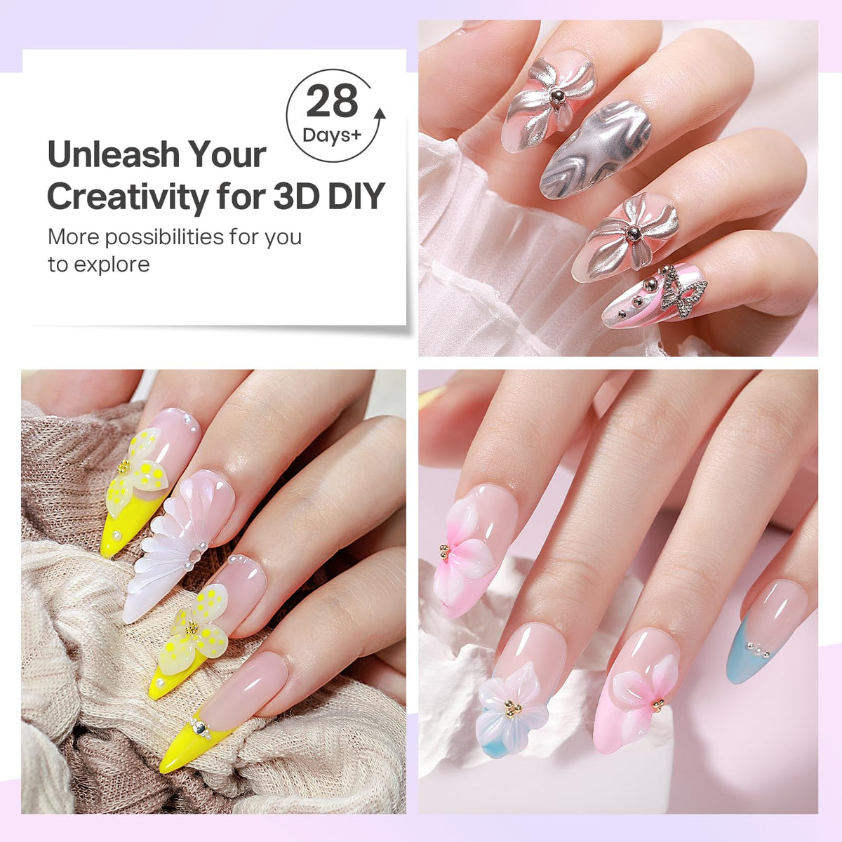 MIZHSE 3D Gel Nail Art Sculpting Gel application process