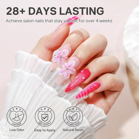 MIZHSE 3D Gel Nail Art Sculpting Gel with flowers and bows