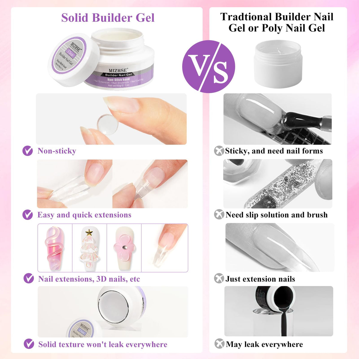 MIZHSE 3D Gel Nail Art Sculpting Molding Gel close-up of texture