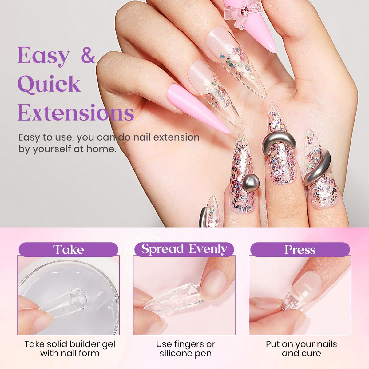 MIZHSE 3D Gel Nail Art Sculpting Molding Gel with nail forms