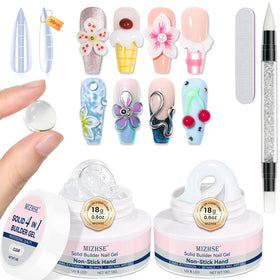 MIZHSE 3D Sculpting Gel Nail Art Kit with Clear and White gels