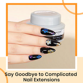MIZHSE 3D Sculpting Gel Nail Art Set showing various nail art designs