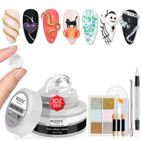 MIZHSE 3D Sculpting Gel Nail Art Set with clear builder gel and tools