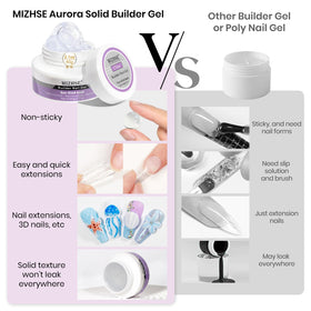 MIZHSE nail art designs created with builder gel