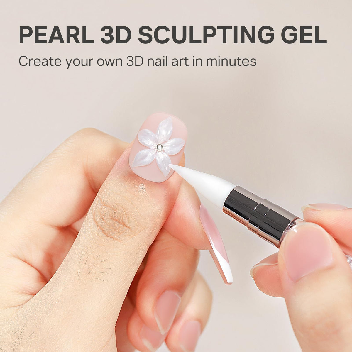 MIZHSE Pearl 3D Gel Nail Art Sculpting Gel application scene