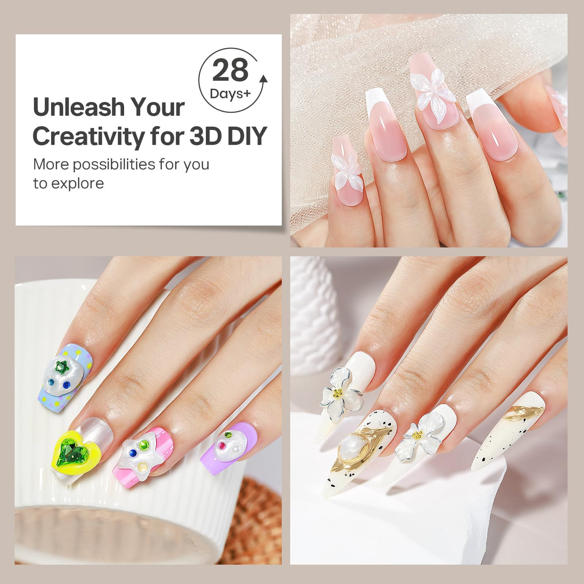 MIZHSE Pearl 3D Gel Nail Art Sculpting Gel packaging