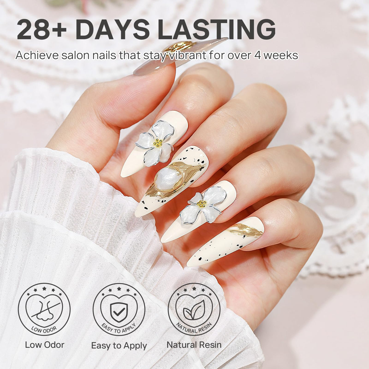 MIZHSE Pearl 3D Gel Nail Art Sculpting Gel texture close-up
