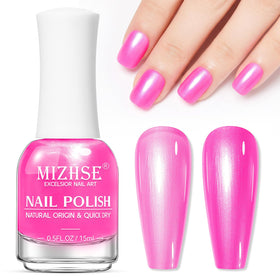 MIZHSE Pearl Hot Pink Nail Polish 15ml front view