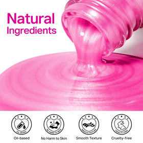 MIZHSE Pearl Hot Pink Nail Polish bottle with cap