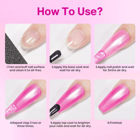 MIZHSE Pearl Hot Pink Nail Polish packaging details