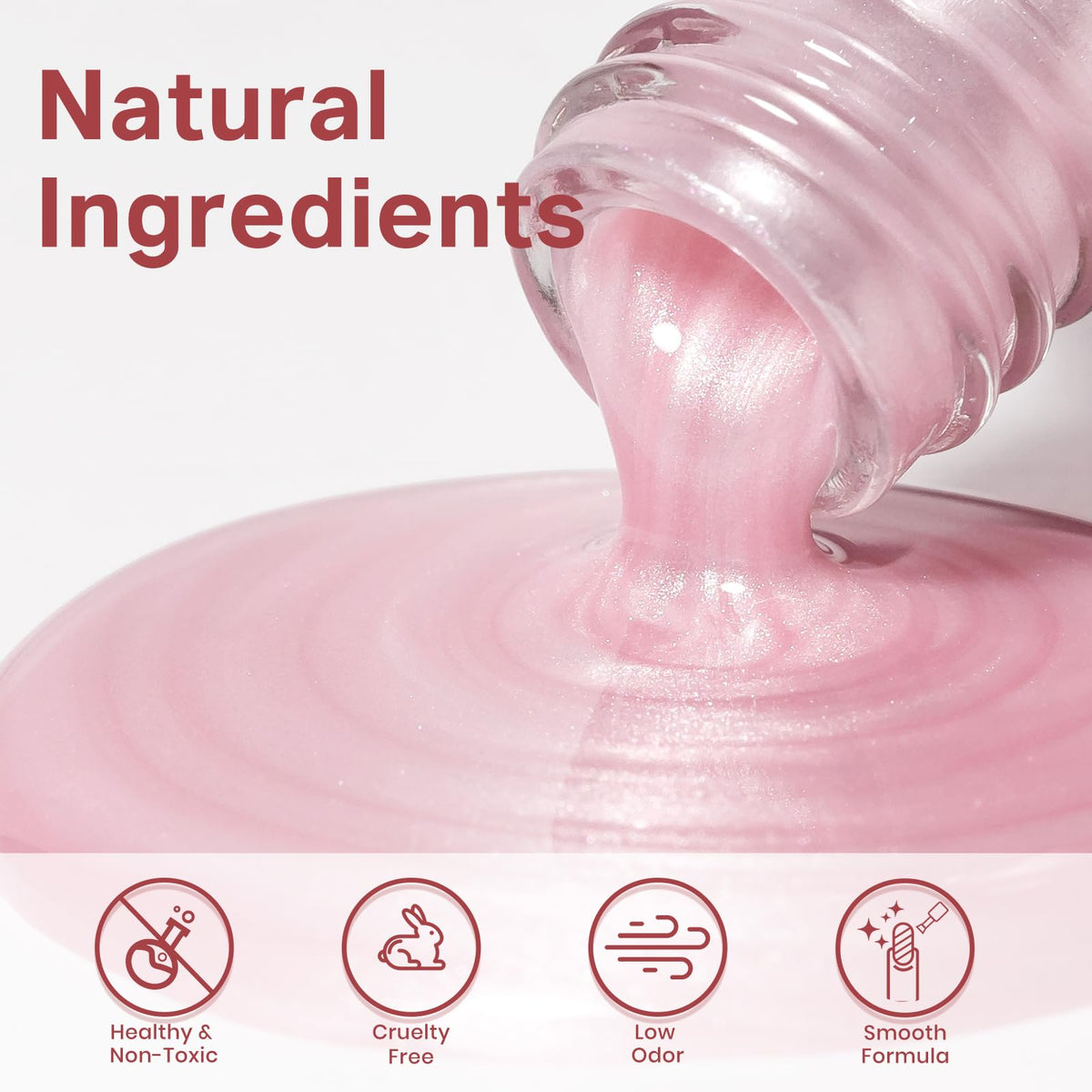 MIZHSE Pearlescent Pink Nail Polish brush close-up