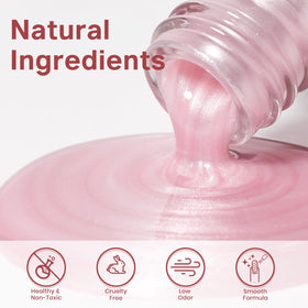 MIZHSE Pearlescent Pink Nail Polish brush close-up