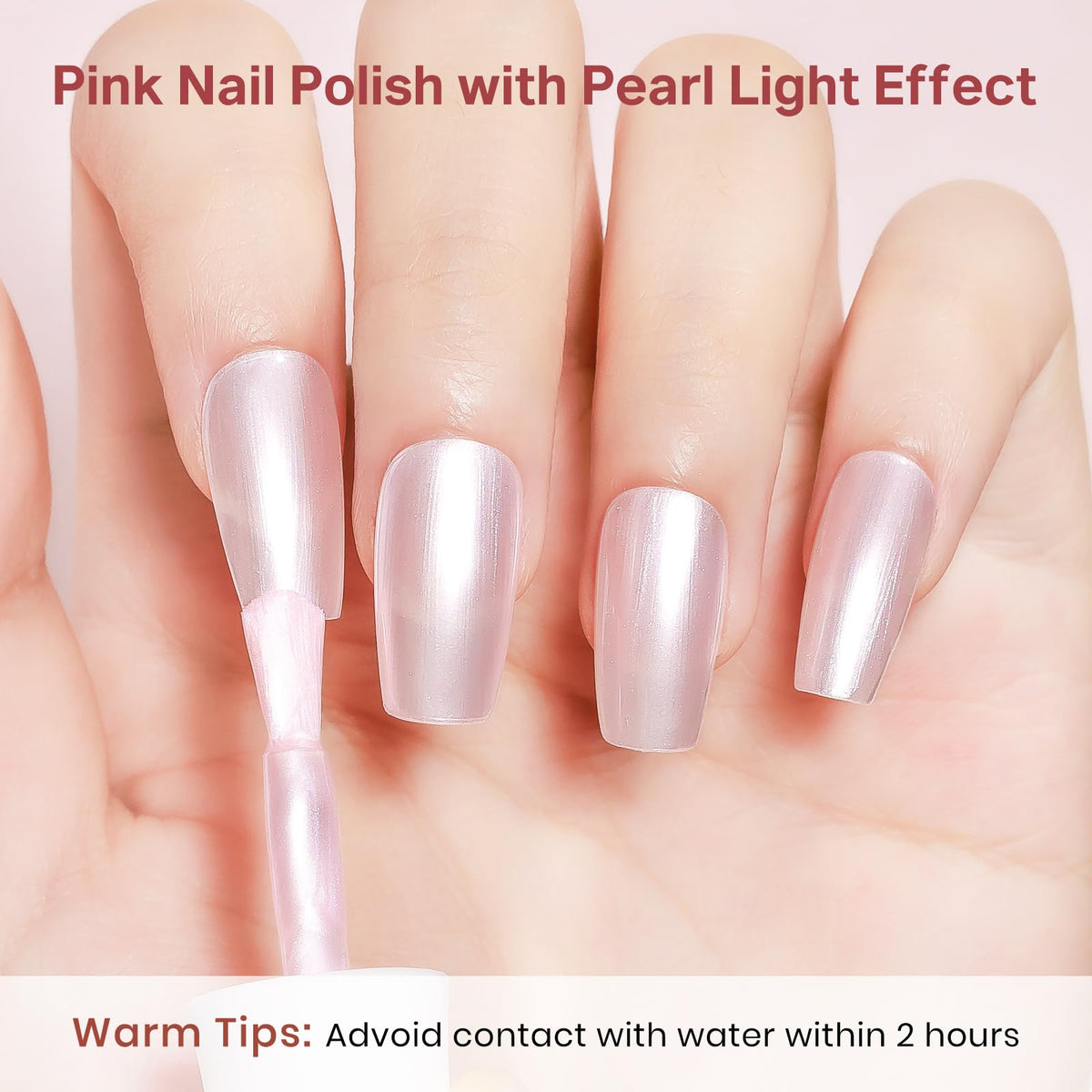 MIZHSE Pearlescent Pink Nail Polish packaging