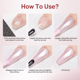 MIZHSE Pearlescent Pink Nail Polish texture on a nail swatch