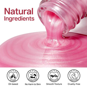 MIZHSE Pearlescent Rose Pink Nail Polish brush applicator close-up