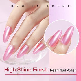 MIZHSE Pearlescent Rose Pink Nail Polish lifestyle scene on vanity