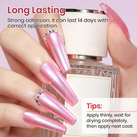 MIZHSE Pearlescent Rose Pink Nail Polish packaging display