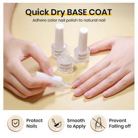 MIZHSE Quick Dry Base and Top Coat Set, close-up of bottles