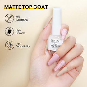 MIZHSE Quick Dry Base and Top Coat Set, glossy finish on nails