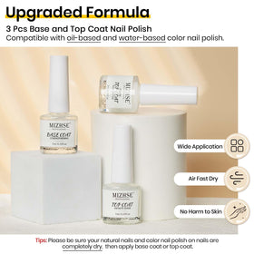 MIZHSE Quick Dry Base and Top Coat Set, packaging details