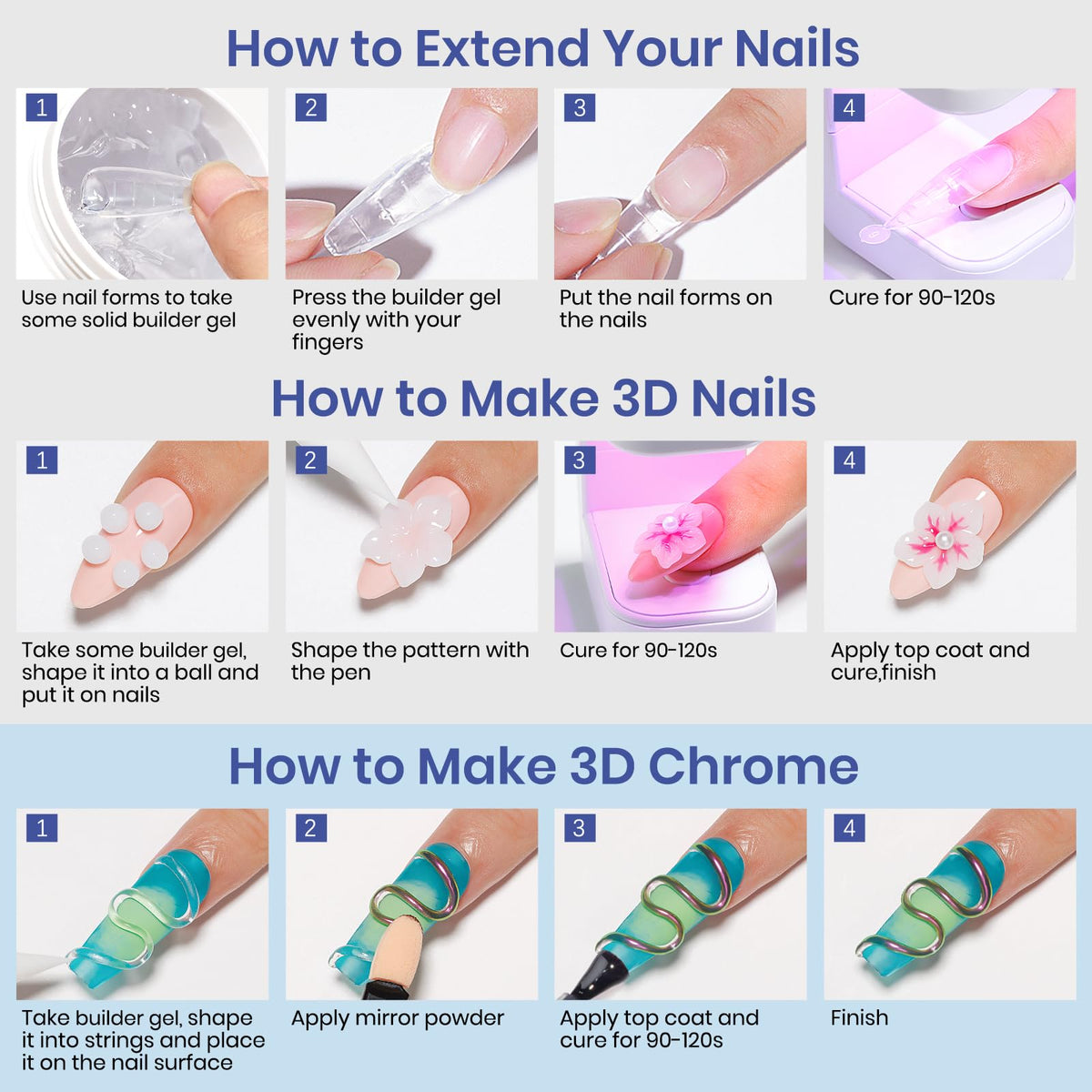 MIZHSE sculpting gel being applied on nails