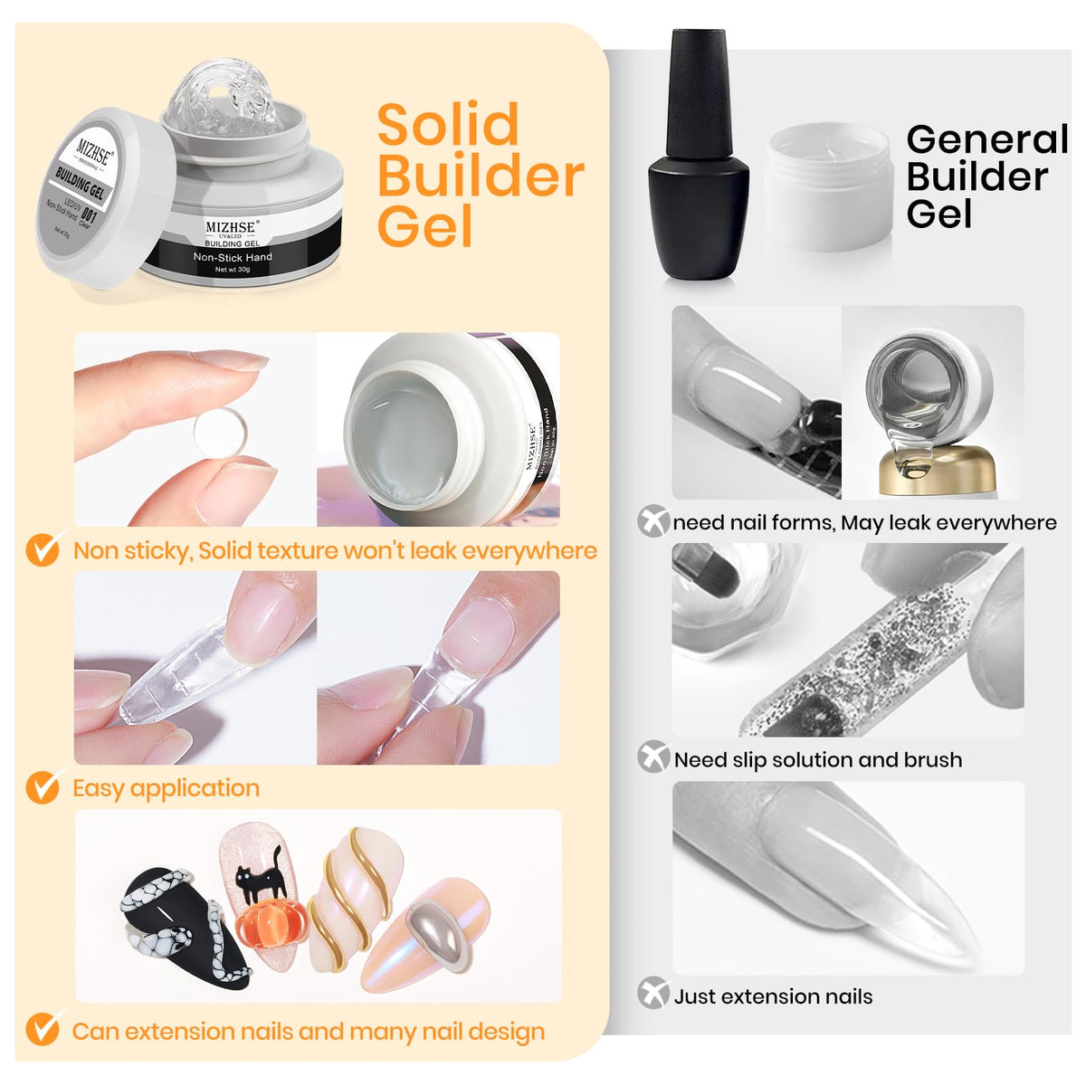 MIZHSE solid builder gel application process