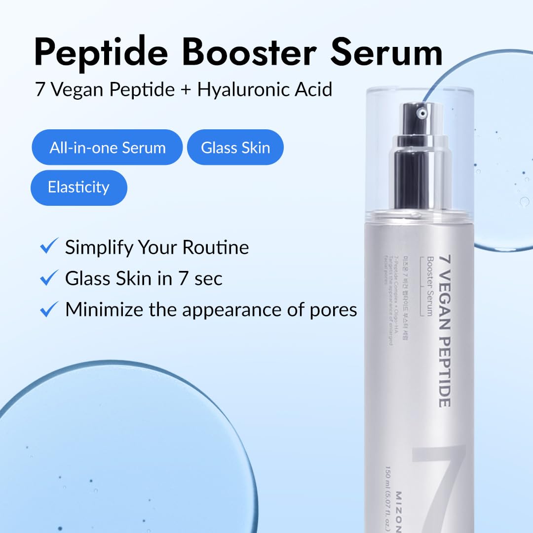 MIZON 7 Vegan Peptide support Serum application on skin