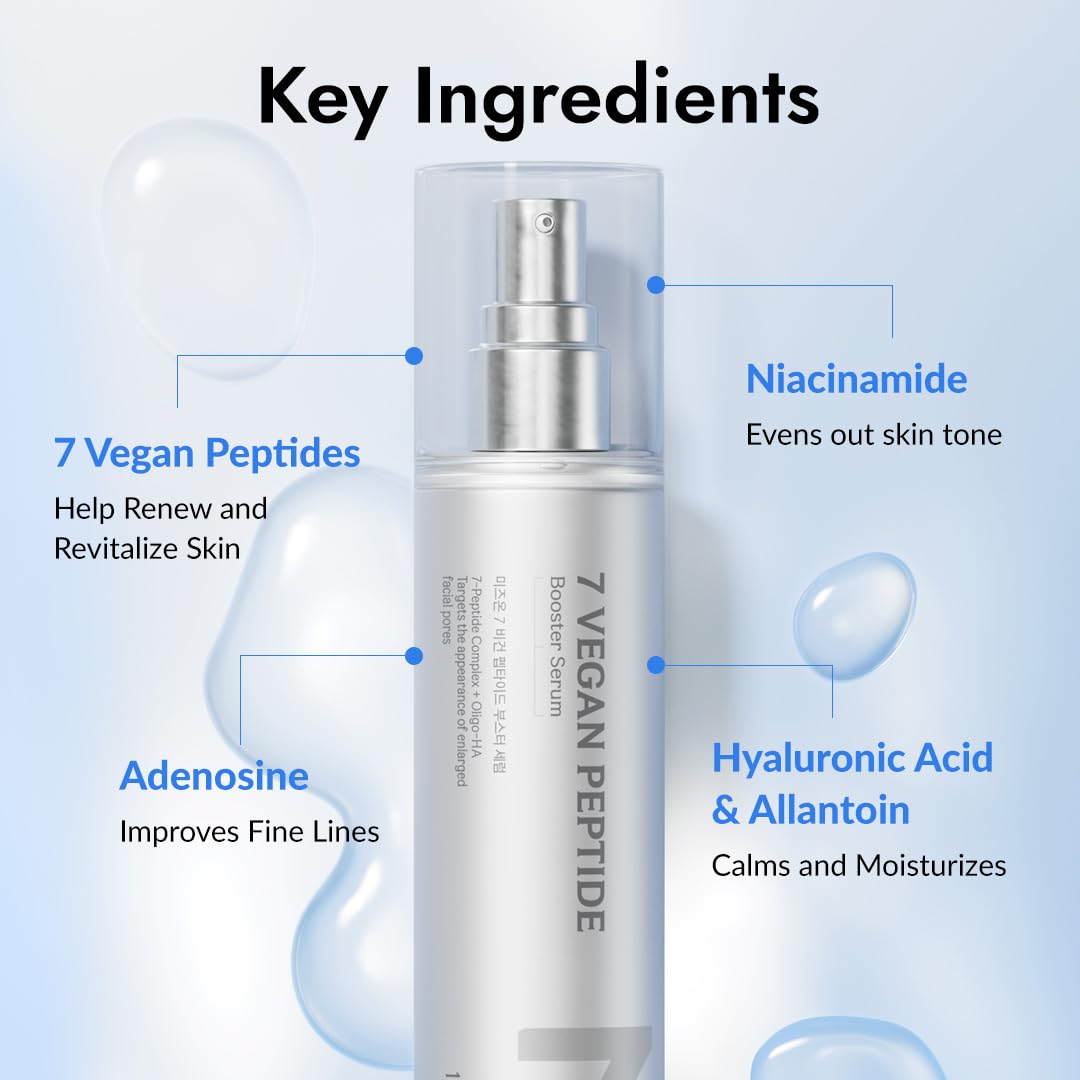 MIZON 7 Vegan Peptide support Serum bottle close-up