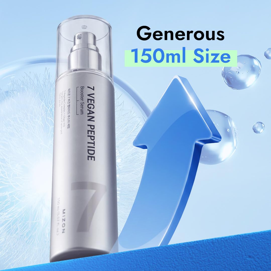 MIZON 7 Vegan Peptide support Serum texture on hand
