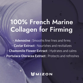 MIZON Marine Collagen Eye Gel Patch with caviar and chamomile ingredients