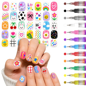 MKNZOME 12 Colour Nail Art Pens set front view